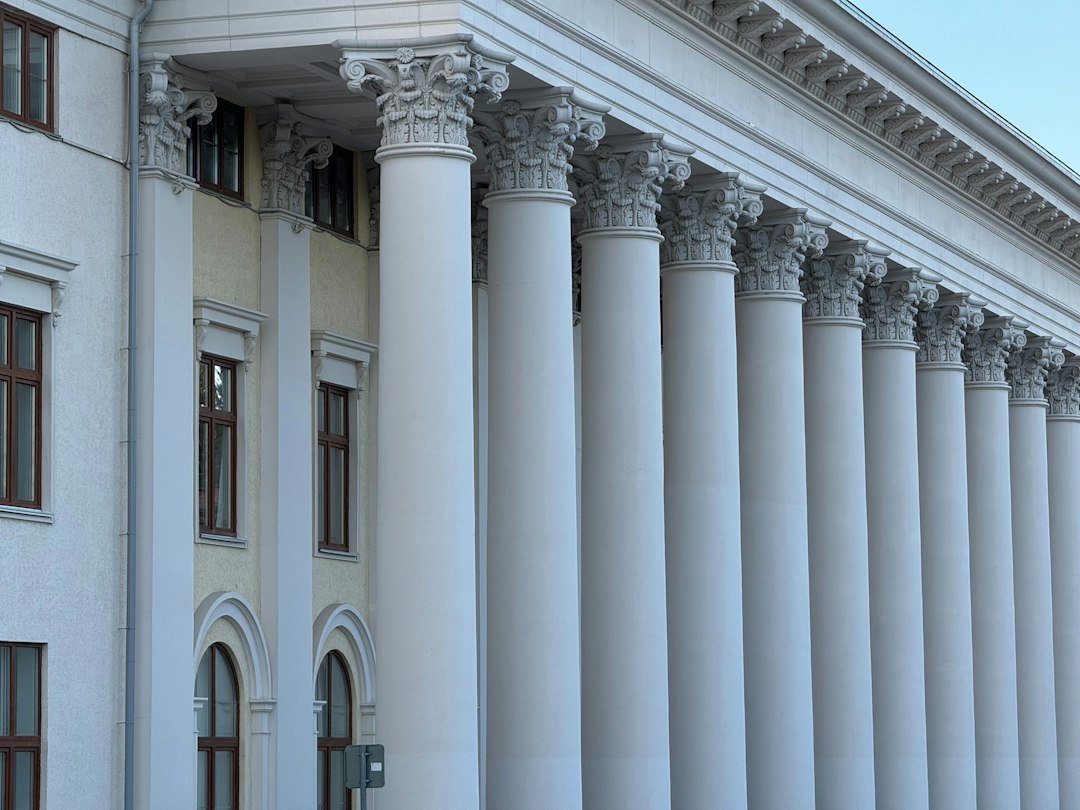 Government building facade with classical columns