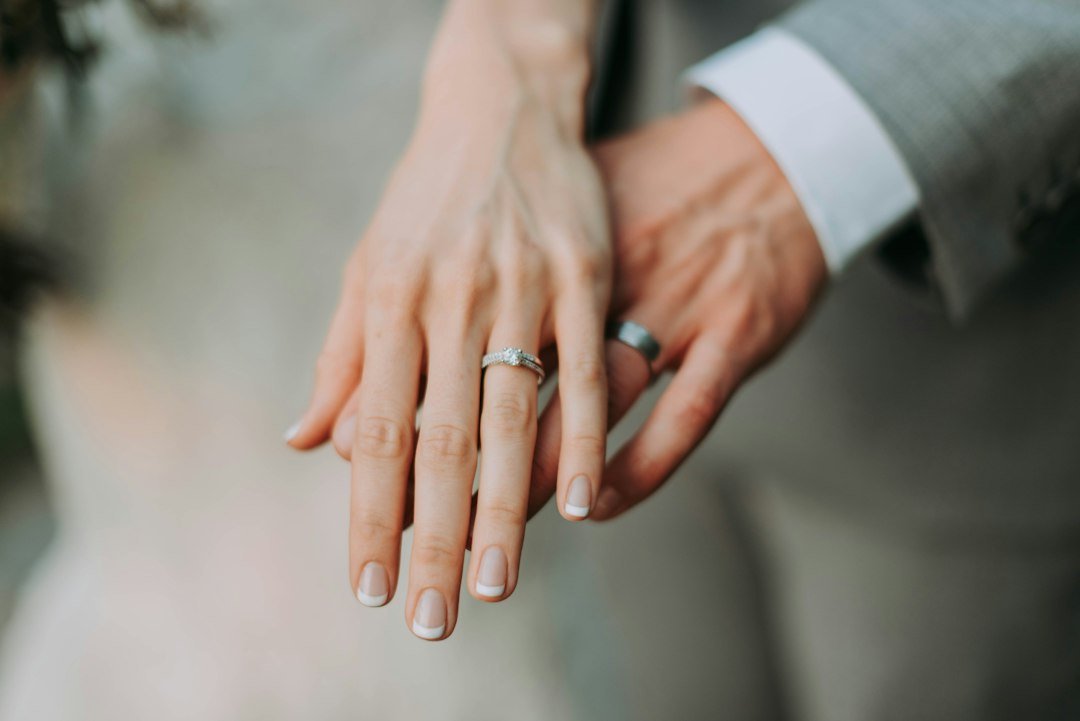 Couple at an outdoor wedding