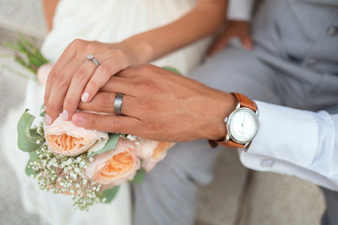 Close-up of a wedding bouquet